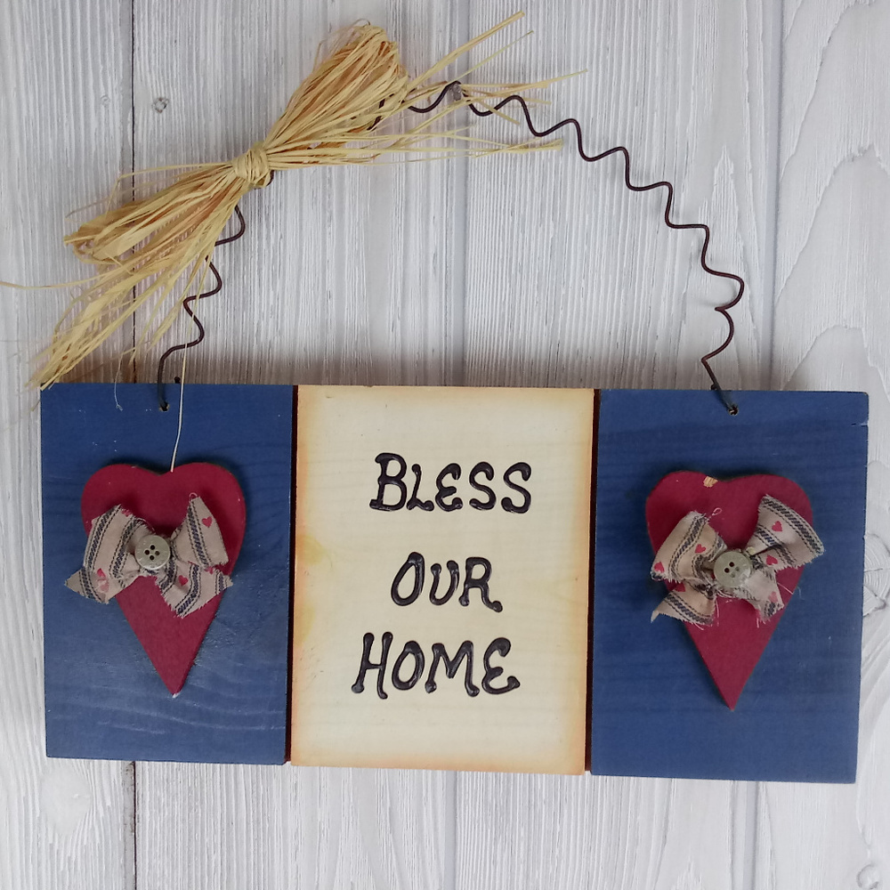❤💋Farmhouse Country Chic Bless Our Home Wall Hanging